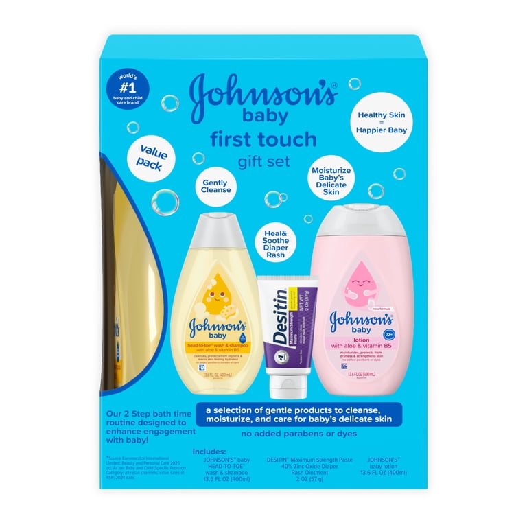 Johnson's Baby First Touch Gift Set, 3-Piece photo 1
