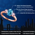 thumbnail image 2 of Gem Stone King 2.00 Ct Swiss Blue Topaz Pink Lab Grown Diamond 18K Rose Gold Plated Silver Ring, 2 of 6