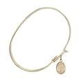 thumbnail image 2 of 7 1/4 inch Oval Eye Hook Bangle Bracelet w/ St. Matthias the Apostle in Gold-Filled, 2 of 3