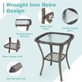 thumbnail image 2 of MELLCOM 3 Pieces Patio Furniture Set, Outdoor Swivel Rocker Patio Chairs, Wicker Patio Bistro Set with Rocking Chair, Thickened Cushions and Glass Coffee Table for Backyard, Garden, Blue, 2 of 7