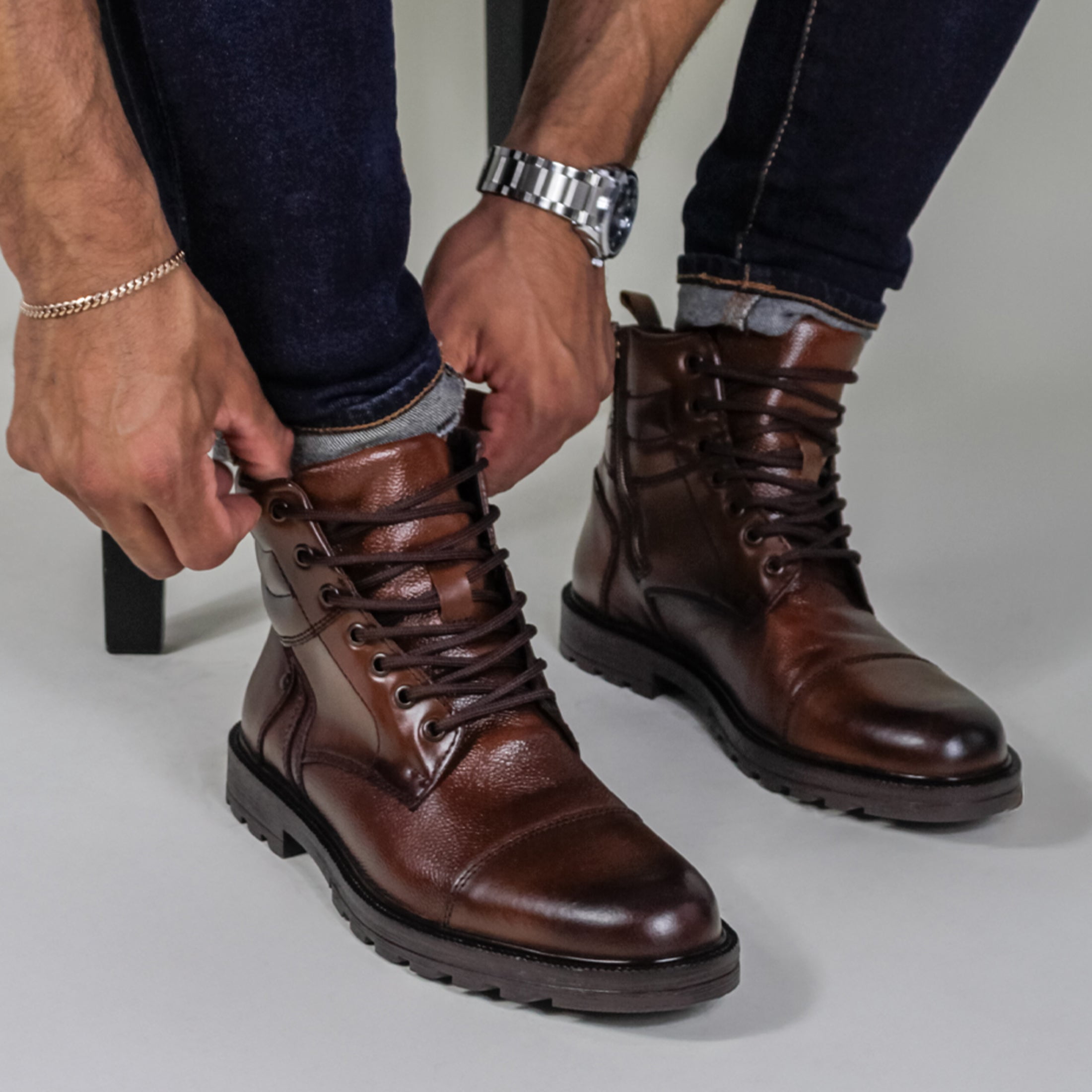 Botas casuales Exterior Piel color Café Para Hombre | Bodega Aurrera en ...