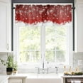 thumbnail image 5 of Christmas Ball Valances for Windows Winter Snowflake Striped Red Background Rod Pocket Curtain Valance Window Treatment Short Curtains for Kitchen Living Room, 60"x14", 5 of 5