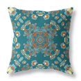 thumbnail image 1 of Couronne de Roses Coussin en Tissu Intérieur/extérieur avec Housse Amovible Vert Rouge 18x18, 1 of 7