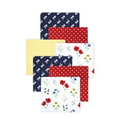 Little Treasure Hudson Baby Girls Cotton Poly Flannel Receiving Blankets 7-Pack, Red Wildflower, 30x30 inches