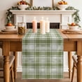 thumbnail image 2 of Table Runner 48 Inches Long for Kitchen Dining, Sage Green Plaid Dresser Scarf Farmhouse, Dining Table Decorations for Wedding/Parties, Modern Art Checkered Farmhouse 13 x 48 In, 2 of 8