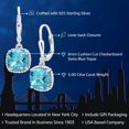 thumbnail image 2 of Gem Stone King 5.50 Ct Cushion Swiss Blue Topaz 925 Sterling Silver Dangling Earrings, 2 of 5