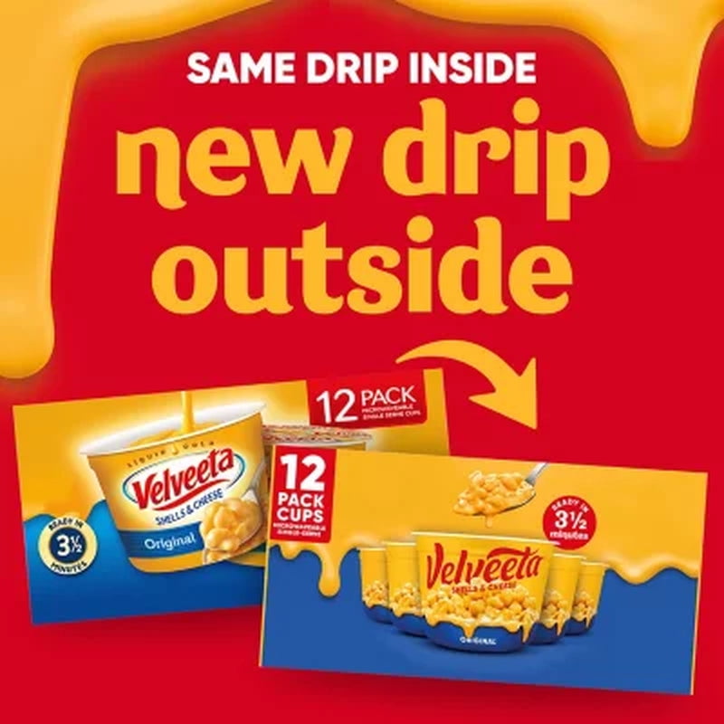 Velveeta Shells and Cheese Original Microwavable Sauce Cups 12 Ct.