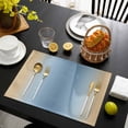 thumbnail image 3 of Blue Yellow Ombre Placemats Set of 6, Farmhouse Modern Gradient Art Placemats for Dining Table, Place Mats for Kitchen Tabletop, Waterproof Wipeable Dining Table Mats Set, 3 of 9