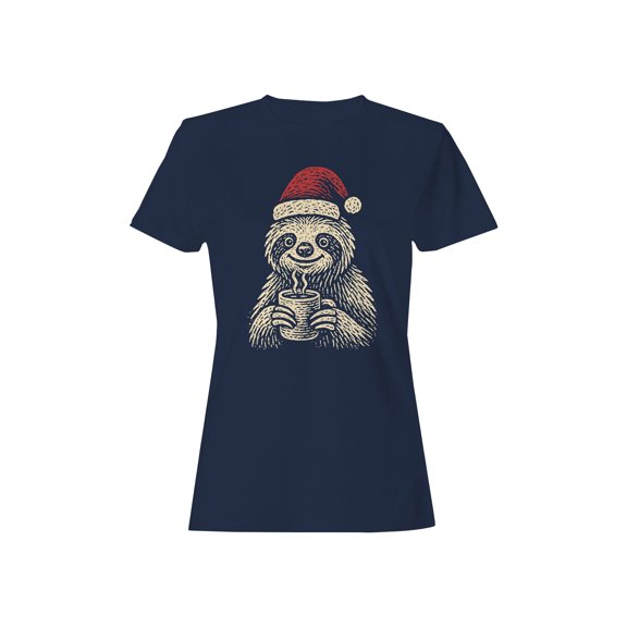 Cozy Christmas Sloth with Cocoa Women's T-shirt