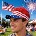 thumbnail image 3 of LIIPEE Stylish Unisex Baseball Cap Casual US National Flag Printed Fashion Hats With Wig Celebrate America's 250th Anniversary Freedom Outdoor Comfortable Breathable Daily Hats,Red,One Size, 3 of 6