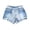 Light Blue, variant on Womens Denim Shorts Women's Patchwork Denim Shorts, Vintage Blue Tassel Hem Trendy Summer Hot Jean Shorts with Pockets Light Blue M