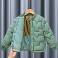 thumbnail image 2 of SERTG Kids Solid Color Thickened Long Sleeve Round Neck Casual Warm Coat Fall Winter Plush Lined Jacket Outerwear for Boys Girls 5-15 Years(Green,5 Years), 2 of 6