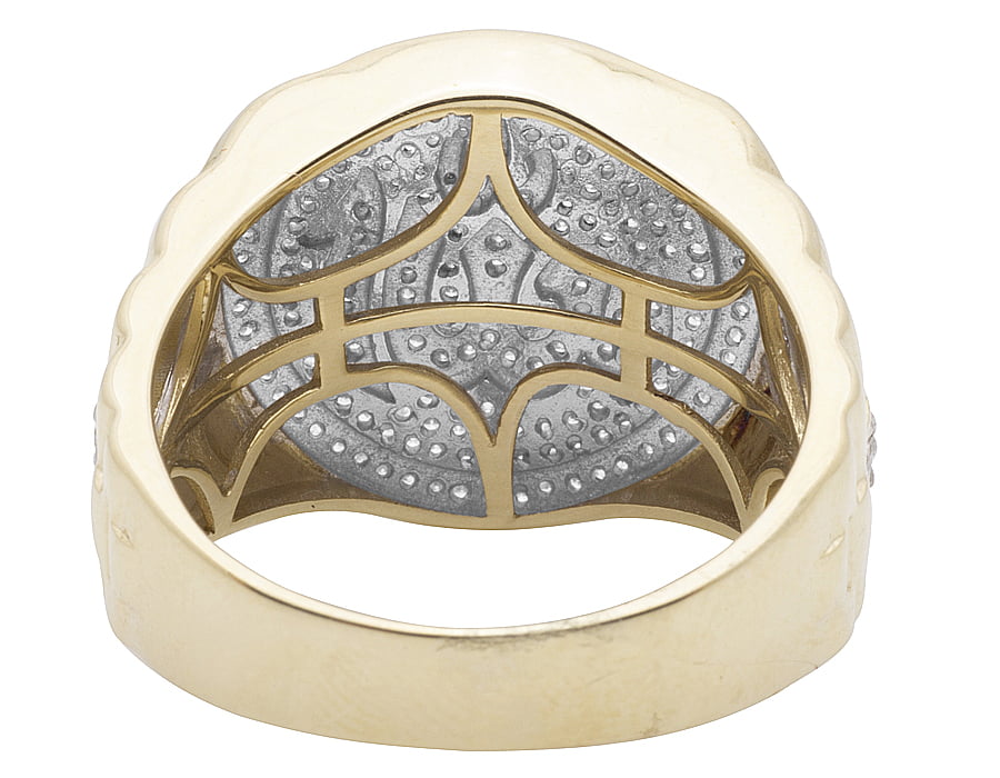 Details about   10K Real White Gold On Genuine Silver Lab Diamonds Mens Islamic Allah Ring Band 
