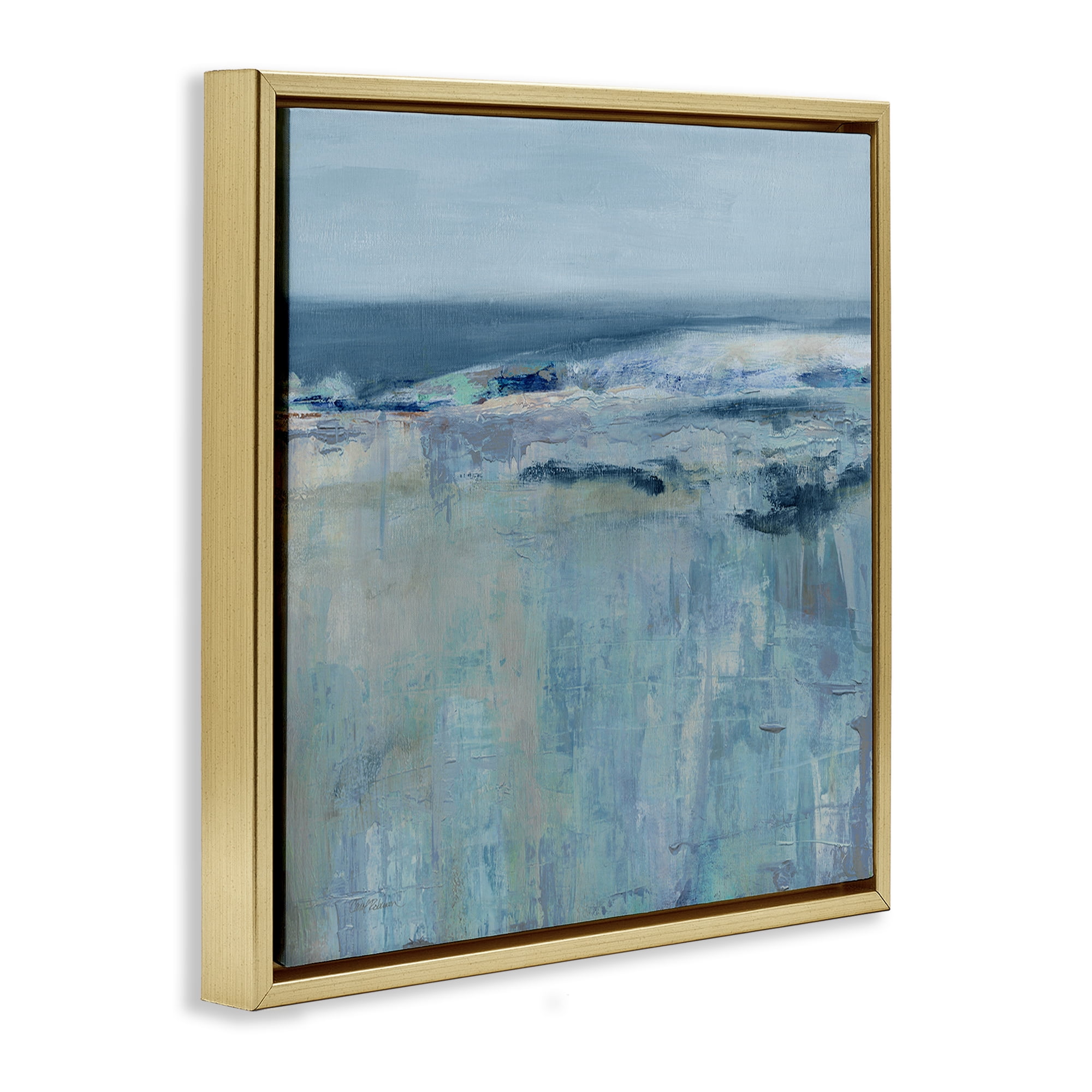 Stupell Industries Serene Abstract Pastel Seascape Gold Framed Floater Canvas Wall Art, design by Carol Robinson