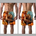 thumbnail image 3 of luoweisi Men's Beach Shorts Quick Dry Swim Trunks with Mesh Lining Thanksgiving Turkey L, 3 of 5