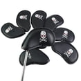 thumbnail image 1 of 10 piezas PU Nylon Golf Iron Head Covers Club Head Covers equipo de regalo Negro Sharpla Cubiertas de cabeza de hierro de golf, 1 of 8