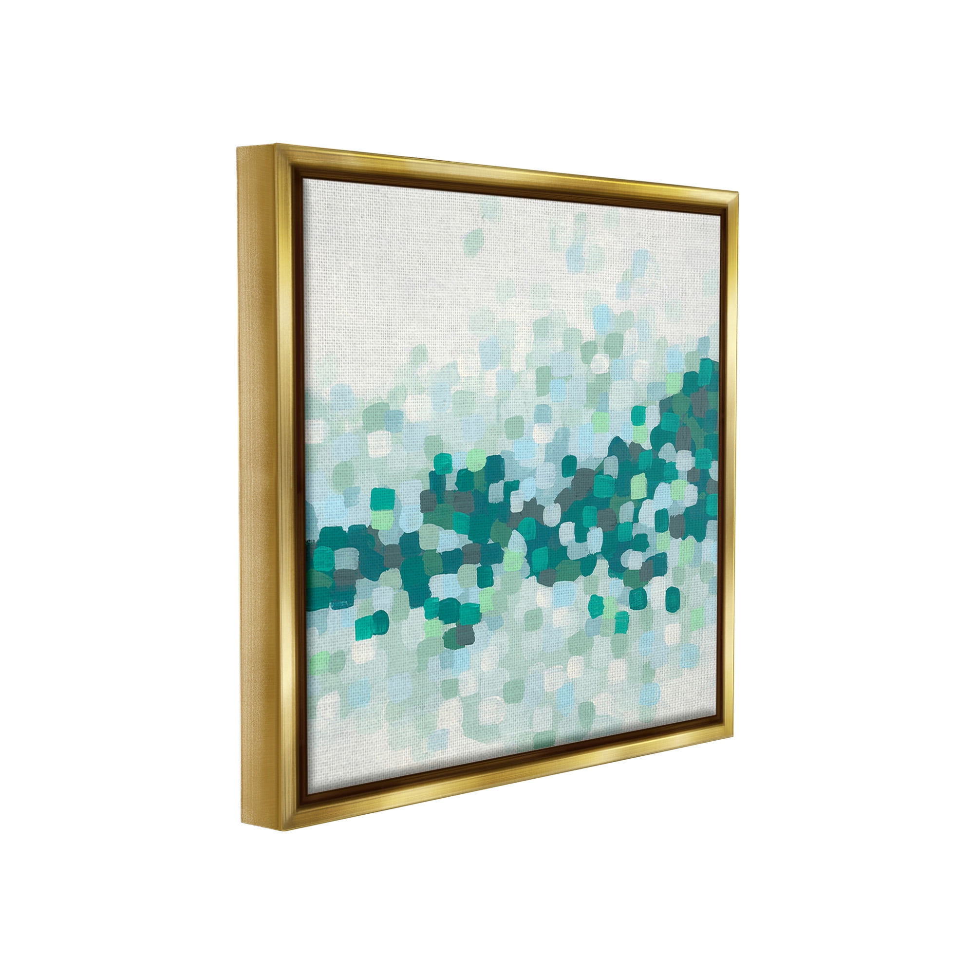 Stupell Industries Modern Dotted Terrain Abstract Painting Gold Floater Framed Canvas Art Print Wall Art, 18 x 18