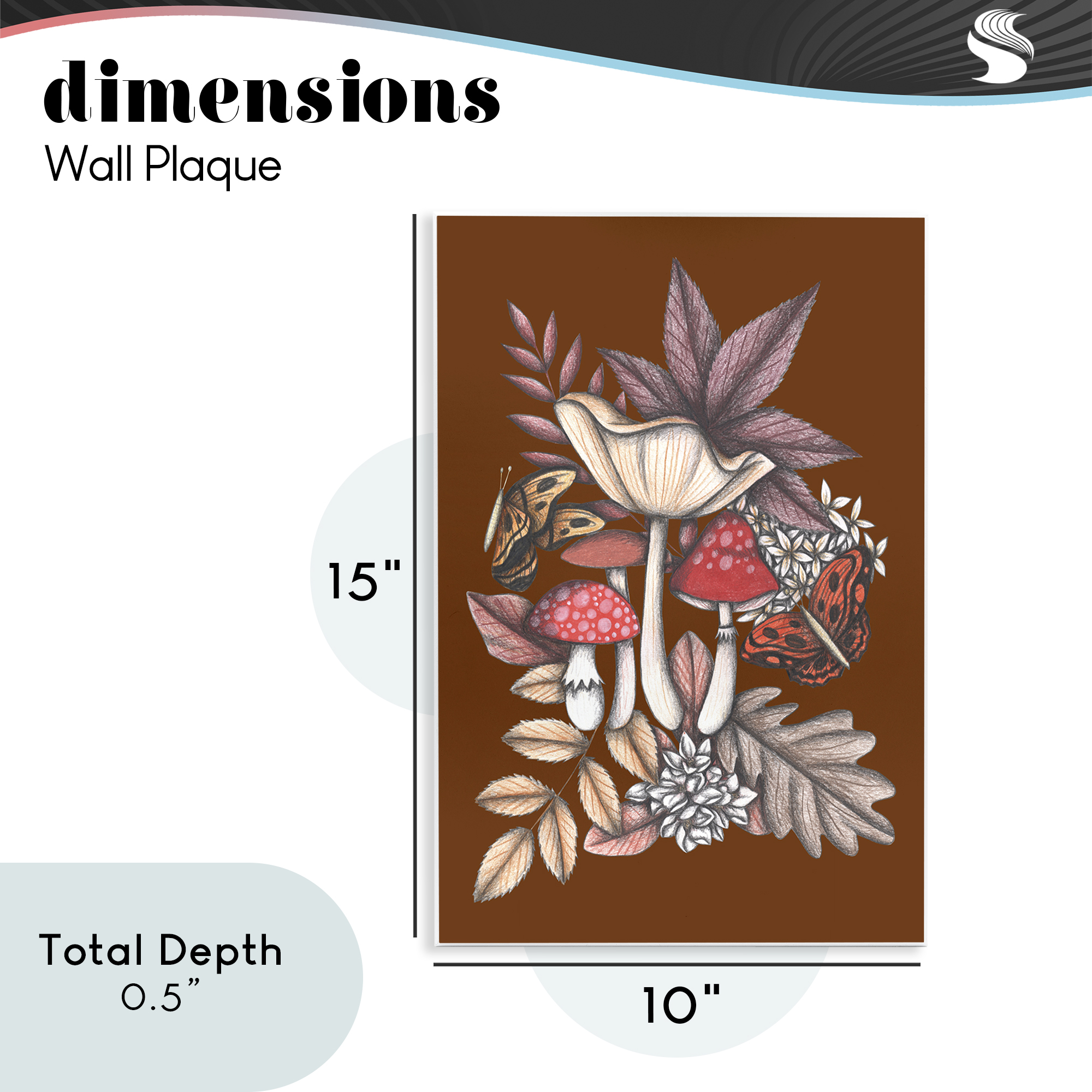 Autumn Mushrooms Magic Wall Plaque Art, design by Cecilia Battaini