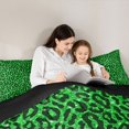 thumbnail image 5 of Feelyou Green Leopard Print Full Size Comforter Sets, Modern Fashion Polkadots Bedding Comforter Set, Cheetah Wildlife Reversible Bedding Sets, Microfiber Bedroom Decor, 3 Pieces, 5 of 8
