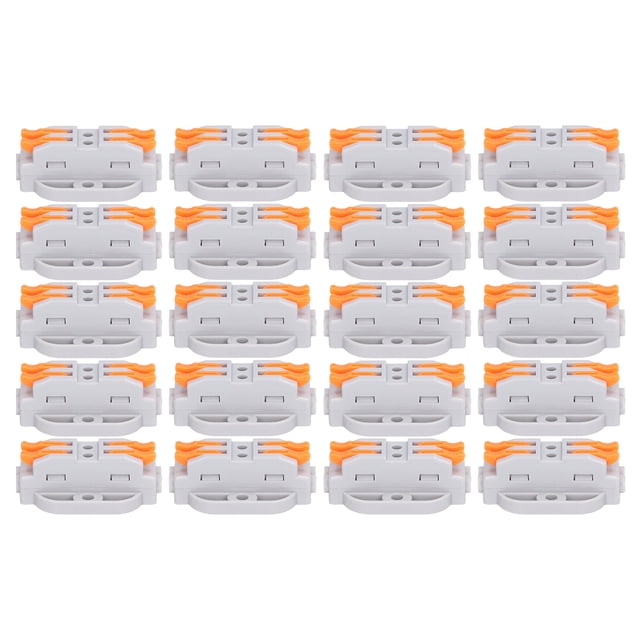 20 conectores de cable con tuerca de palanca, empalme rápido y compacto, para conductores, bloque de terminales a presión 223-2P