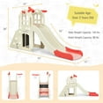 thumbnail image 4 of Costway 6-In-1 Large Slide for Kids Toddler Climber Slide Playset w/ Basketball Hoop Pink, 4 of 11