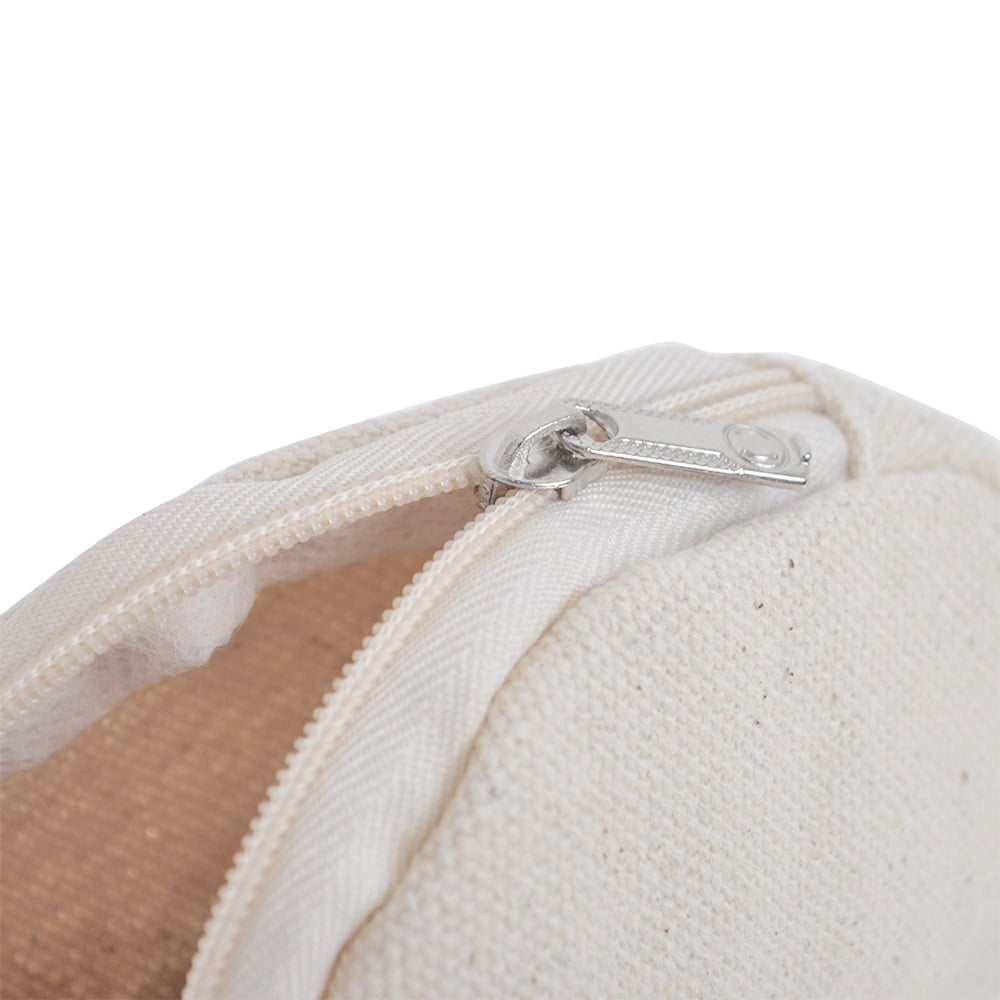 Muka 12-Pack Round Zipper Pouch 4 Inches Natural Cotton