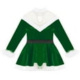 thumbnail image 4 of Zaldita Kids Girls Christmas Dress up Velvet Dance Dress Stand Collar Tutu Dress Winter Party Green 10, 4 of 6