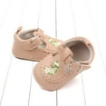 thumbnail image 6 of Xfvqtps Baby Girls Walking Shoes Lace Embroidery Flower and Leaf Soft Non Slip PU Infant Prewalker Summer New Baby Everything Casual Breathable Cute Rubber Soles Baby Toddler Shoes Khaki, 6 of 6