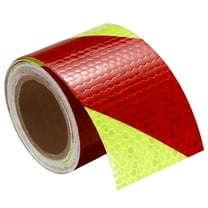 Uxcell Reflective Tape 1 Roll 10 ft x 2 inch Adhesive High Visibility Safety Tape Reflector Fluorescent Yellow Red