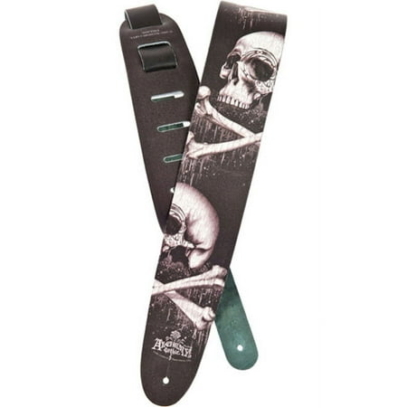 Alchemy Gothic Collection Leather Guitar Strap, Blackbloods Skull