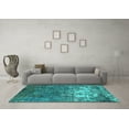 thumbnail image 3 of Ahgly Company Machine Washable Indoor Rectangle Oriental Turquoise Blue Industrial Area Rugs, 5' x 7', 3 of 4