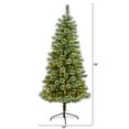 thumbnail image 7 of Nearly Natural 6ft. Wisconsin Slim Snow Tip Pine Artificial Christmas Tree with 300 Clear LED Lights, 7 of 7