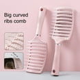 thumbnail image 2 of GROFRY Rib Comb Anti-static 110 Teeth Curved Design Hanging Hole Scalp Massage Brush Long Handle Women Long Hair Massage Comb Salon Supplies Green, 2 of 8