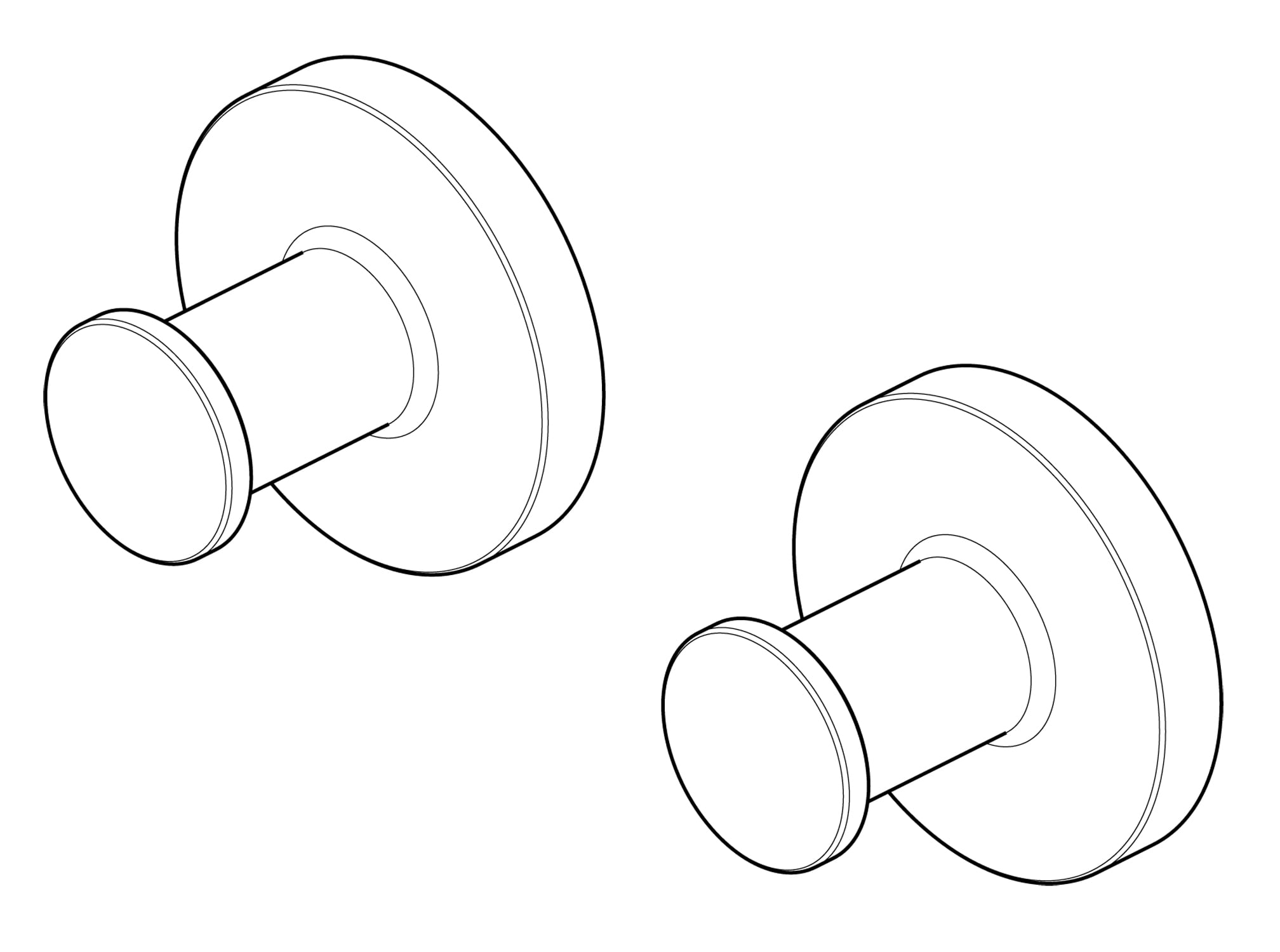 Mainstays Modern Round Robe Hook in Satin Nickel, 2 Pack