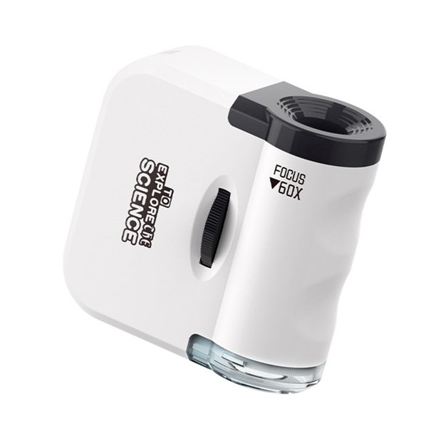 Microscopio Bolsillo MicroMini 60X Con Mano UV Linterna() Blanco