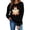 Black, variant on Womens Sweatshirt Cute Ghost Daisy Graphic Pullover, Bow Print Crewneck Long Sleeve Top, Halloween Casual Sweater