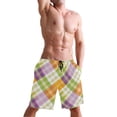 thumbnail image 5 of Dailycode Men's Quick Dry Swim Trunks Beach Shorts Casual Summer Board Shorts with Pockets, Colorful Gingham, 5 of 8