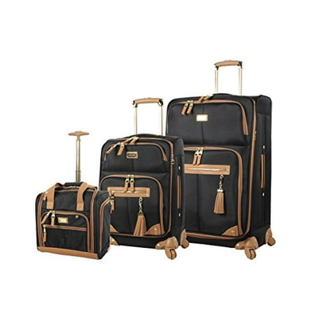Steve Madden Luggage 3 Piece Softside Spinner Suitcase Set Collection (20"/28"/Under Seat Bag