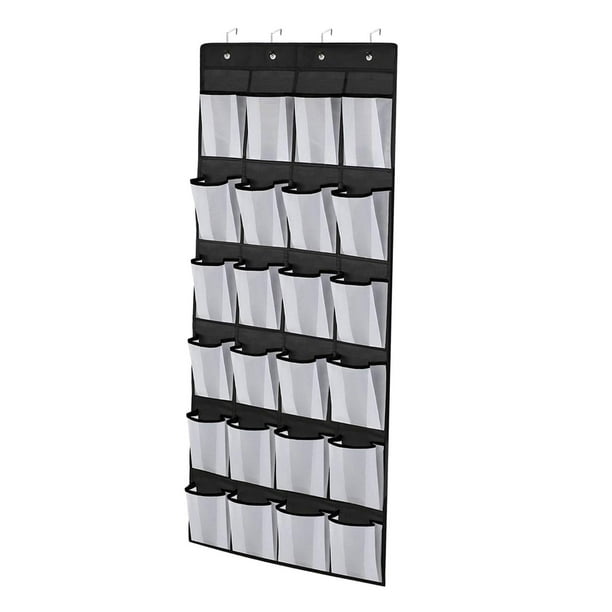 Organizador de zapatos para colgar sobre la puerta con 24 bolsillos grandes detrás del soporte para zapatos de la puerta 55x150cm