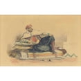 thumbnail image 2 of Eugène Delacroix 18x13 Gold Ornate Wood Frame and Double Matted Museum Art Print Titled - A Berber Seated on a Low Couch, 2 of 4