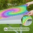 thumbnail image 6 of Colorful Tie Dye Pattern Square Fitted Tablecloth with Elastic Edge,Square Table Cover,Washable Elastic Table Cover for Home Kitchen Party Decor 34"x34", 6 of 6