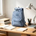 thumbnail image 6 of Hovilon Water Resistant Student Backpack, 14-Inch Laptop Compartment Daypack, Lightweight 470g Polyester Blend School Bookbag, Multi-Compartment Casual Daily Bag for College Campus Travel, Blue, 6 of 7
