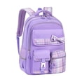 thumbnail image 3 of CUZIBR Girls Kids Backpack Colorful Large Capacity Cute Plaid Bow For Primary Middle School Students Multi-Pocket Bookbag Adjustable Padded Shoulder Straps Casual Daypack, 3 of 9