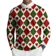 thumbnail image 2 of LWavelet Men's "XOXO" & Lip Print Sweater - Playful Design, Perfect for Valentine's Day Celebrations & Casual Hangouts Red L, 2 of 6