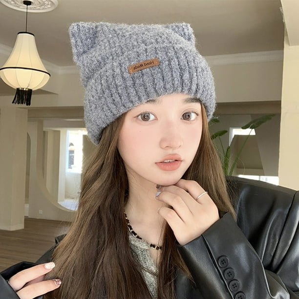 Xihbxyly Sombrero de Pescador con Estampado de Cuadros, Gorro Cálido de Invierno, Gorro Suave y Elástico, Ligero y Plegable, Accesorio para Exteriores para Mujer, Estilo Urbano Chic, Estilo Informal,