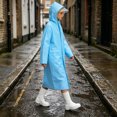 thumbnail image 6 of Auroural 3-14 year Rain Ponchos for Kids Kids Girls boys Rainwear Children Raincoat Waterpoof Rain Hooded Jacket Kids Hooded Raincoat Waterproof Zip And Snap Closure Long Rain Jacket With Clear Visor, 6 of 9