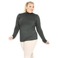thumbnail image 2 of Stretch Is Comfort Women's Plus Size Warm Long Sleeve Turtleneck Top Charcoal Gray 3X, 2 of 6