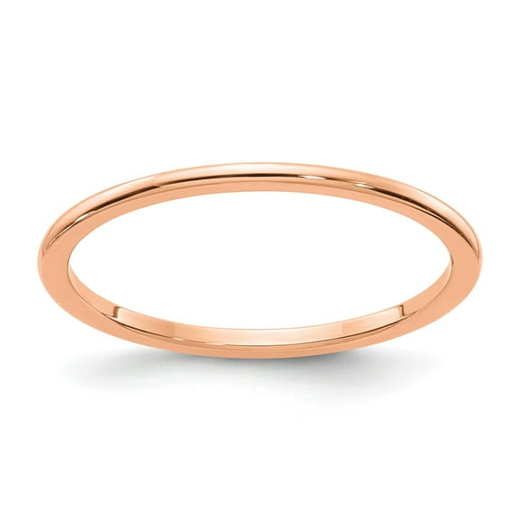 14K Rose Gold Ring Band 1.2mm Half Round Stackable