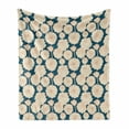 thumbnail image 1 of Aster Soft Flannel Fleece Throw Blanket, Romantic Flowers Summer Fashion Petals Shabby Ornamental Japanese Style, Cozy Plush for Indoor and Outdoor Use, 60" x 80", Cream Dark Teal Rust, by Ambesonne, 1 of 6