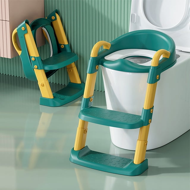 Silla para orinal para niños, taburete con escalón ancho antideslizante, protector contra salpicaduras plegable para baño Likrtyny Para estrenar